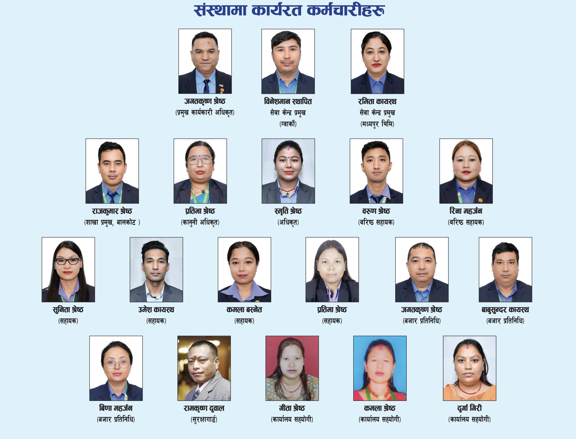 Employees working in the organization